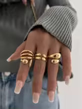 Set de 4 anillos dorados